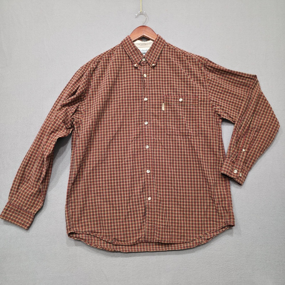 Columbia Men's Multicolor‎ Plaid Long Sleeve Button Up Shirt Size XL